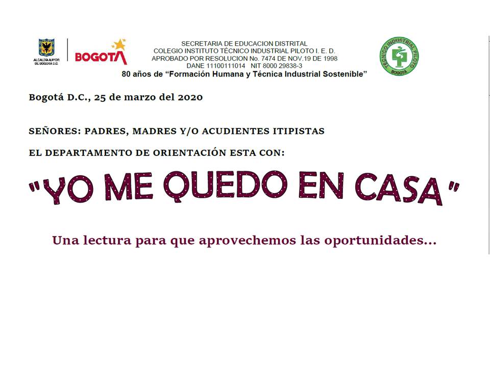 Una lectura para que aprovechemos las oportunidades…